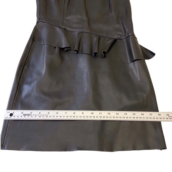 ZARA basics faux Leather sheath dress black bodycon sleeveless woven sexy medium - Picture 13 of 16